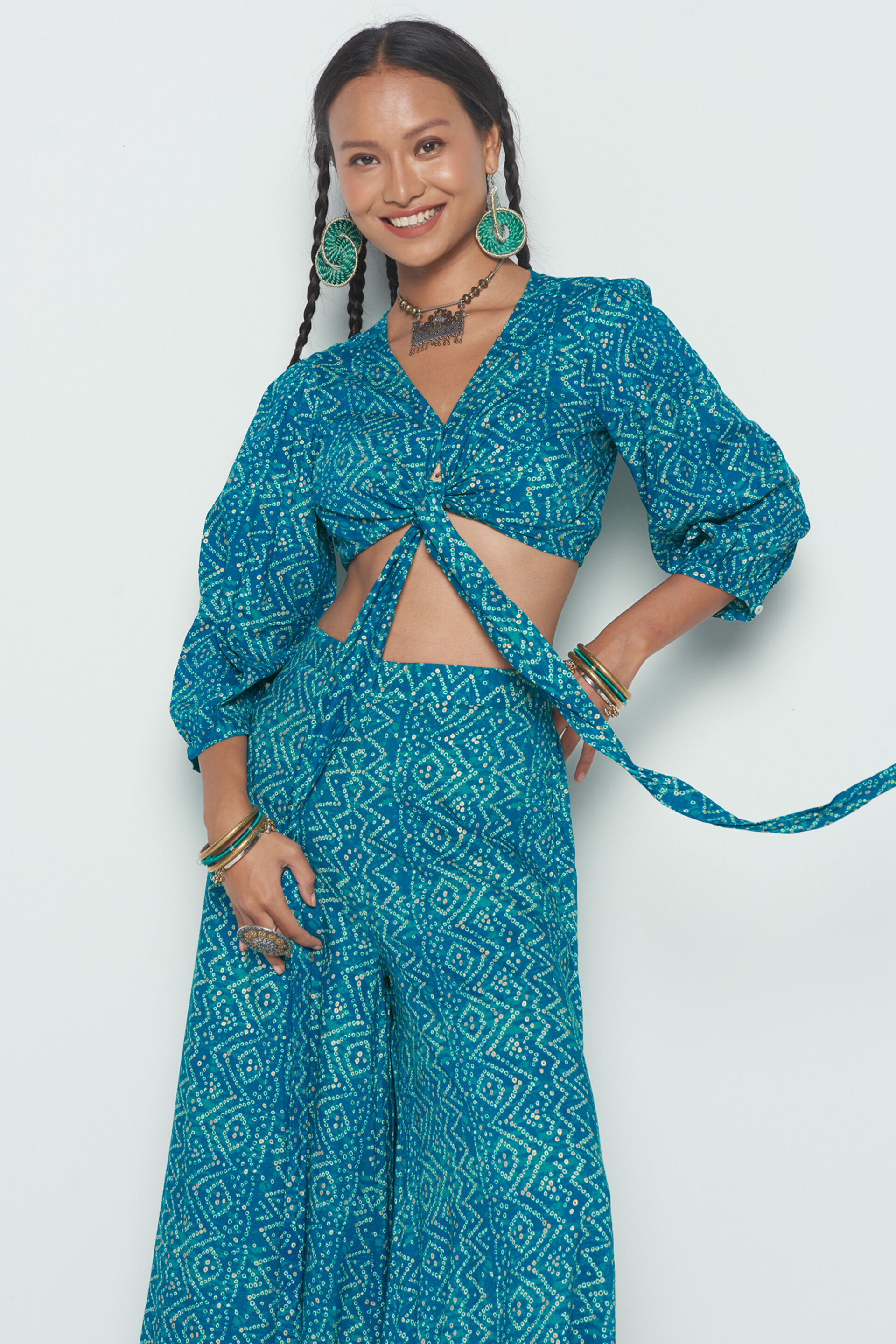 Teal Visose Co-ord Set, Teal, image 4